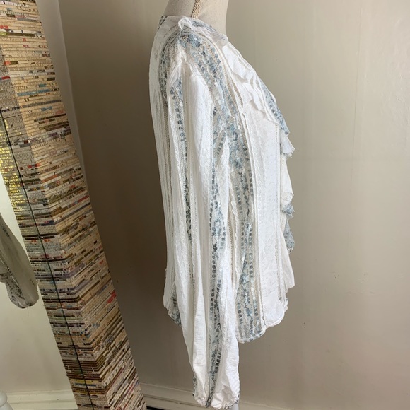 ZARA size small NWOT sheer ruffle top - Picture 3 of 8